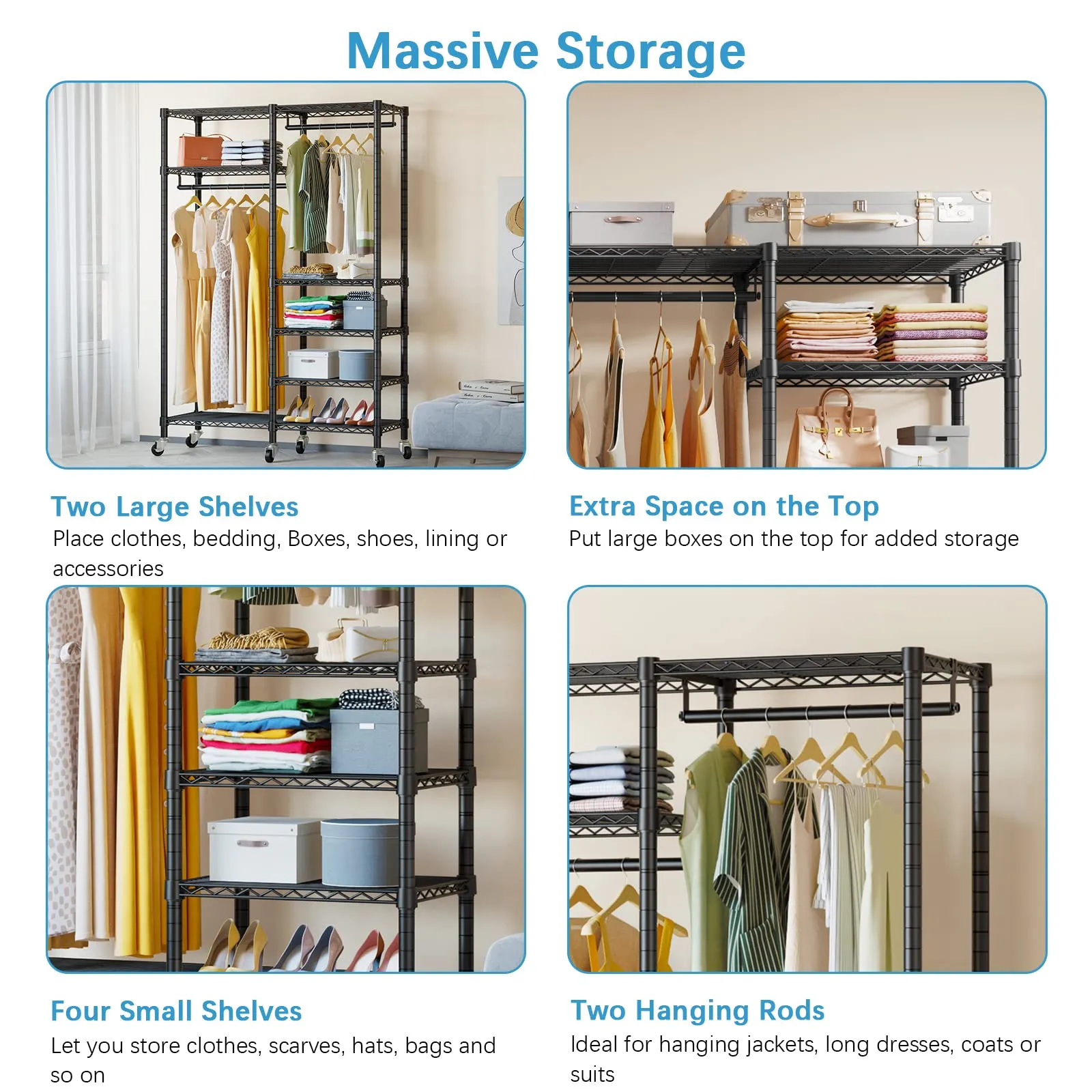 VIPEK R4 Rolling Garment Rack