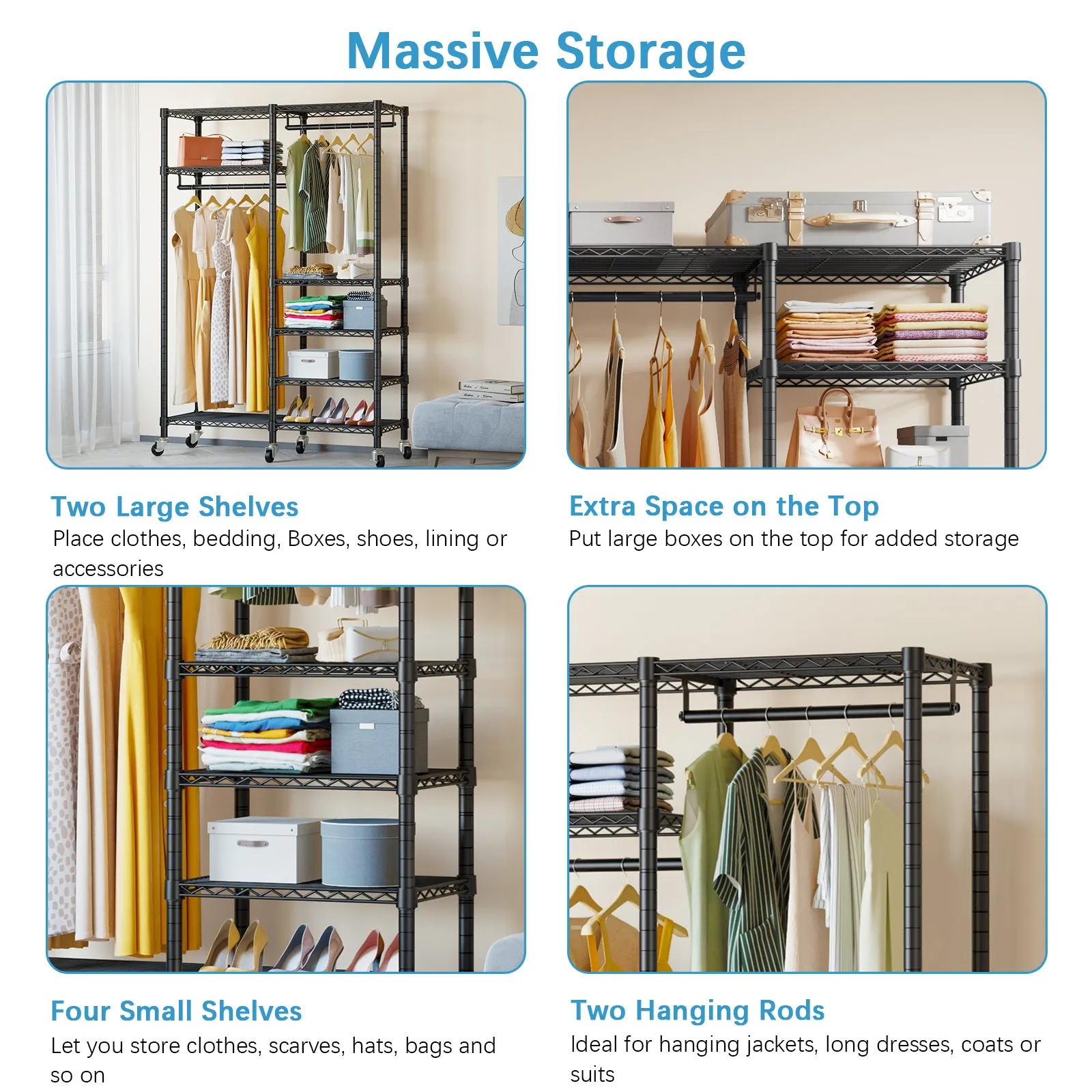 VIPEK R4 Rolling Garment Rack