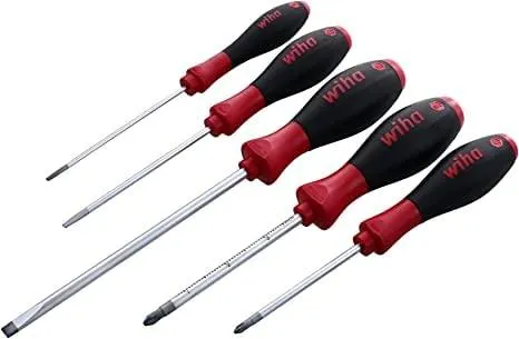 Wiha 5 Piece SoftFinish Slotted and Phillips Screwdriver Set