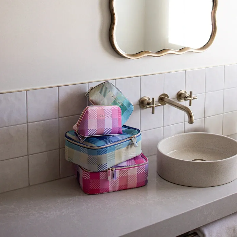 Wild Emery | Small Toiletry Bag - Pink Check