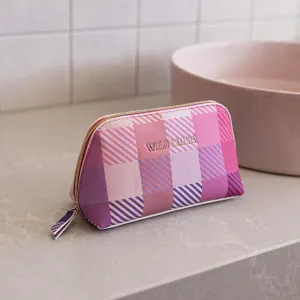 Wild Emery | Small Toiletry Bag - Pink Check