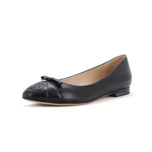 Women's GG Cap Toe Ballet Flats Leather with Matelasse Detail