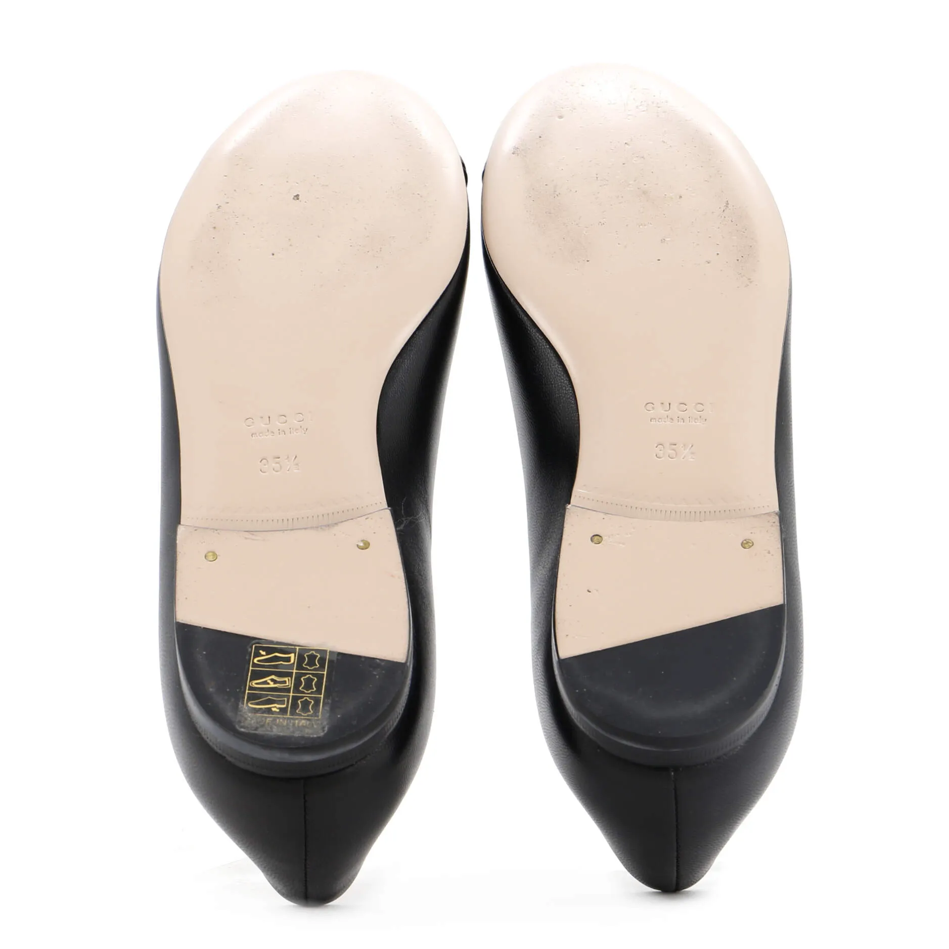 Women's GG Cap Toe Ballet Flats Leather with Matelasse Detail