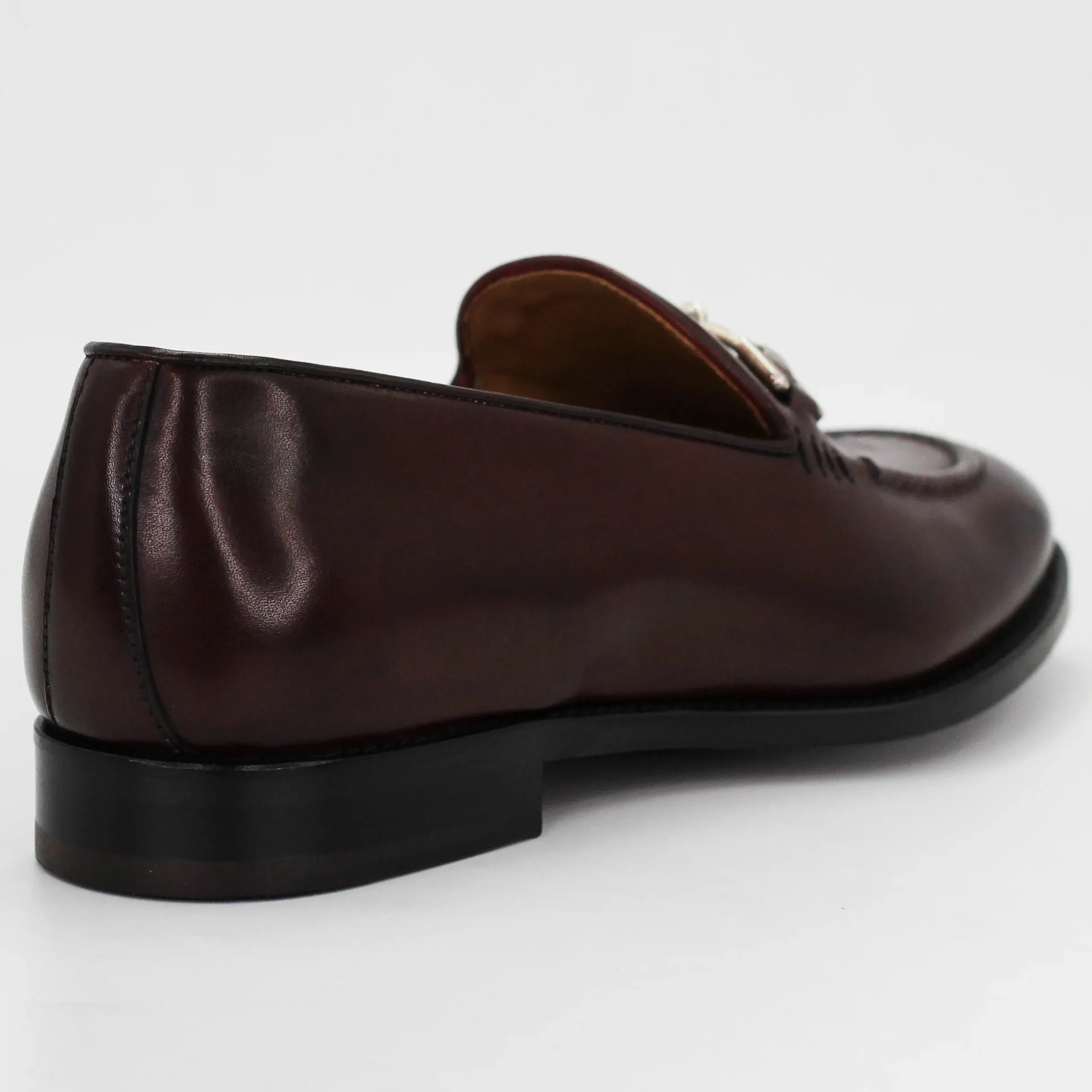Women's Moccasin Horse Bit in Calf Leather Bordeaux (BRD9426)